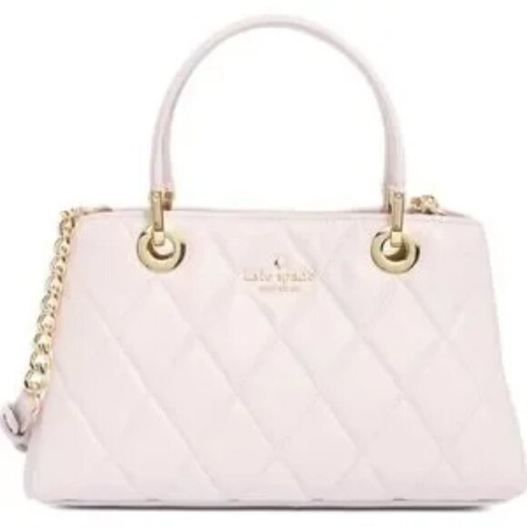 Kate Spade Carey Quilted Leather Satchel Purse Pale Amethyst - Picture 1 of 5